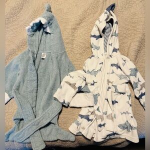 2 shark baby robes